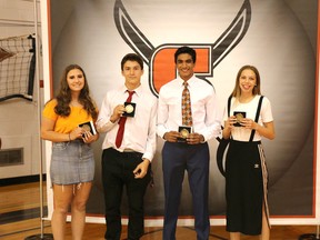 The Salisbury Sabres had four athletes participate in five sports this season — Aleysa Schultz, Ian McCullough, Adam Mawani and Courtney Bennett. Photo Supplied