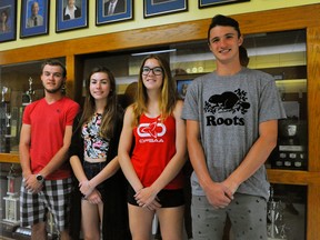 Delhi District Secondary School recently held its Athletic Award Banquet. Athlete of the year awards went to seniors Mattson Demarest, Lily Johnson and juniors Ashley Spain and Jaxson Zurby.
JACOB ROBINSON/Simcoe Reformer