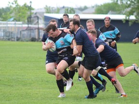 The Fort McMurray Knights play a rough game of rugby against the Edmonton Clansmen, winning 51-24 on Satuday, June 23, 2018, at Westwood Community High School in Fort McMurray, Alta. Laura Beamish/Fort McMurray Today/Postmedia Network