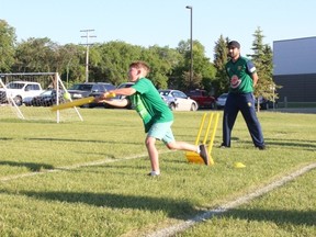 One of the players managed to get a hit during the Prince Albert Cricker Association’s Learn to Play Cricket at the Kerry Vickar Centre on Tuesday, June 19.