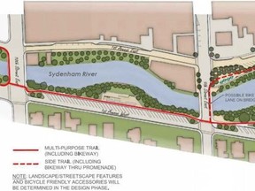 A concept plan for the Downtown River Precinct plan.