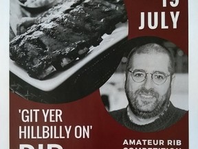 The “Git Yer Hillbilly On Ribfest” event in Mount Forest takes place July 19 at the Mount Forest sports complex in honour of former Sun Times sports editor Bill Walker, a Mount Forest resident who died last Aug. 28.