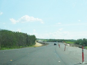 Paving on the south side of Dunvegan Hill is making progress and was almost ready to have lines painted Friday last week.