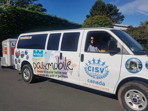 The 2018 Peace Bus starts in journey in Victoria, B.C. Photo courtesy of the Peace Bus Facebook page.