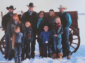 The McNab family. Front row, from left: Morgan McNab, Taylor McNab, Riley Wilson and Shelby Wilson. Back row, from left: Bill McNab, Wanda McNab, Stan McNab, Jean McNab, Jody Wilson and Jason Wilson.