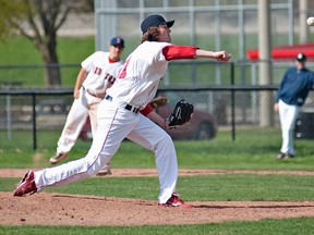 Veteran pitcher Stefan Strecker will be honoured by the Brantford Red Sox before Friday night's Intercounty Baseball League game at Arnold Anderson Stadium. (Brian Thompson/Expositor file photo)