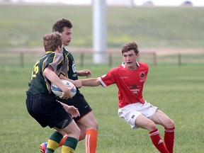 The Strathcona Druids second division men's rugby team lost out to the visiting Grande Prairie Centaurs last Saturday at the Lynn Davies Rugby Park in Sherwood Park. Shane Jones/News Staff