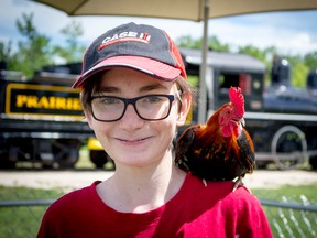 Max Garfinkel at his petting zoo located at the Prairie Dog Central Railway Station in Grosse Isle. (Twyla Siple/Interlake Publishing/Postmedia Network).