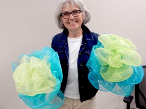 Anne-Marie Thibodeau has been working with a committee of nine people making International Plowing Match bows for horticultural societies and for sale to the public. (Handout)