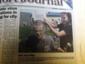 This week’s Throwback Thursday goes back to 2006 and one of the great traditions at Melfort elementary schools.
The 2006 Maude Burke Water Fight (now known as the Maude Burke Water Fun Activity) took place on June 28 and was part of the activities on the last day of school.