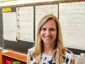 Diane Pennell, Grade 1/2 teacher at Fairfield Elementary School, is the Limestone District School Board elementary teacher of the year, in her classroom in Amherstview, Ont. on Wednesday June 27, 2018. Julia McKay/The Whig-Standard