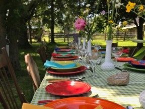 Table setting at the Table-at-the-Farm harvest dinner at Quinta do Conde. Photo by Conrad Biernecki