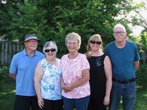 The Neighbours: Tom and Louise Gould, Ev Whaling, Mary Ann and Brian Flaxbard. (Doug Reberg/Special to the Beacon Herald)