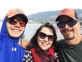 Former Canadian international rugby player Karl Svoboda (right) of Belleville with his wife, Kendra, and son, Daniel, in May in Vancouver prior to the Class of 2018 induction ceremonies at the BC Sports Hall of Fame.