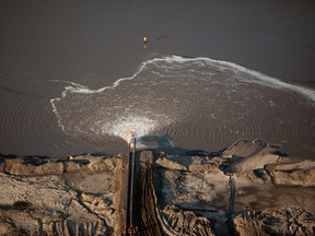 An aerial view of the Suncor South Tailings Pond on June 20, 2013. Ryan Jackson/Postmedia Network