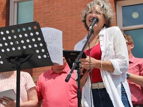 Lucy Peacock laughs after receiving her Bronze Star on Sunday, July 1, 2018 in Stratford, Ont. Terry Bridge/Stratford Beacon Herald/Postmedia Network