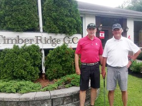 From left: Gary Crowder and Joe Theriault at Timber Ridge Golf Club in Brighton. (Submitted photo)