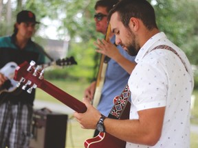 TIMES FILE PHOTO. Bandstand Sundays are set to begin July 8 at George Lane Memorial Park. Photographed are the trio "Instinctive Travels" who strummed jazz to a relaxed audience in George Lane Memorial Park on Aug. 14, 2017 for Bandstand Sundays. From right to left, Paul Belzner, Cole Joyce and Nicholas Bettcher.