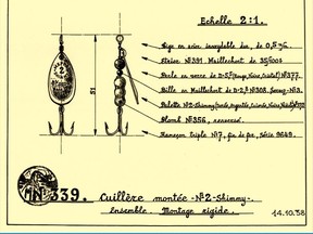 Mepps History
Andre Meulnart’s initial design for the Shimmy spinner, later dubbed Aglia, circa 1938.