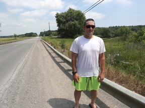 Rick Jeffries noticed the city grading and rolling the shoulders along Unity Rd. outside of his home last week. The stretch is known to be a nesting ground for different turtle species from May to September. Meghan Balogh/The Whig-Standard