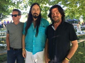 The Tragically Hip band members Gord Sinclair, Rob Baker and Paul Langlois in Creemore, Ont. Jane Stevenson/Toronto Sun.