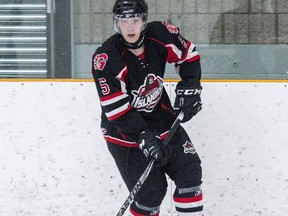 Defenceman Hunter Drew, 19, of Kingston, who was drafted by the Anaheim Ducks in the sixth round of the National Hockey League Entry Draft on June 23, is seen playing with the Gananoque Islanders of the Empire B Junior C Hockey League during the 2015-16 season. He played the next two seasons with the Charlottetown Islanders of the Quebec Major Junior Hockey League. (Tim Gordanier/The Whig-Standard