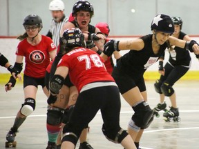 After taking home a victory in April, the Heartland Roller Derby Association had a rematch against the Fort McMurray Tar Sand Betties on June 23. Unfortunately for the home team, the Betties were able to claim a blowout victory, 352-74.