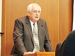 Integrity Commissioner Robert Swayze addresses Sarnia city council. (Tyler Kula/Postmedia Network)