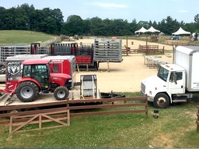 Preparations were underway Thursday at the Von Doeler's Ranch in Rutherglen for this weekend's rodeo. Submitted Photo