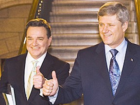Flaherty (left) and Harper are certainly no favourites of Kinsella. (Darren Brown, QMI Agency files)