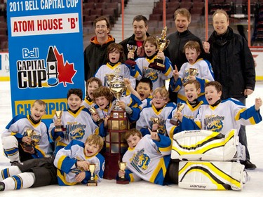 OTTAWA, Ont. (03/01/11)-- West End Sharks are the winners of the Atom House B championship of the Bell Capital Cup. The West End Sharks beat the Masson Angers Sharks on Monday at Scotiabank Place with a score of 2-1. Photo by Hadas Parush.