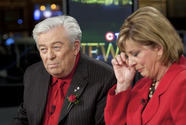 Max Keeping's last broadcast for CTV Ottawa. With co-anchor Carol Anne Meehan. Friday March 26,2010. (ERROL MCGIHON/THE OTTAWA SUN)