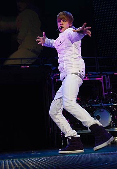 Teen pop sensation Justin Bieber performs in his first major arena show at the Air Canada Centre on Aug. 21, 2010. Biebs, as he's known to his fans, is just 16-years-old and was discovered via YouTube when his performance at a local talent contest was posted online. (CRAIG ROBERTSON, Toronto Sun)