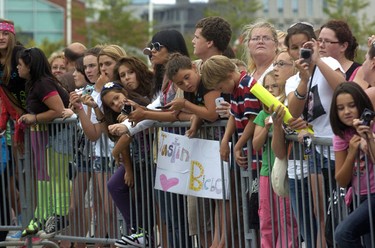Fans wait to catch a glimpse of Bieber prior to the concert.  SUE REEVE The London Free Press