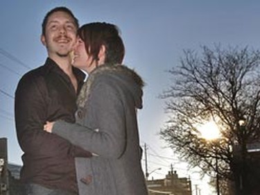 Westboro couple Brian Bass and Jordan Kent are trying to stage a free wedding, using their blog to collect free items for their upcoming nuptials. (Tony Caldwell/Ottawa Sun)