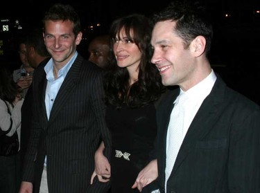 Julia Roberts made her Broadway debut with co-stars Bradley Cooper, left,  and Paul Rudd in "Three Days of Rain" in 2006.