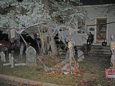 The homeowners of this residence in Perth created a graveyard on "Elm St." for Halloween night. Submit photos of your Halloween display and we might use them in our gallery. Remember to include your name and street, so people can check out your handiwork. Want to submit a photo? Go to the ottawasun.com homepage and click Your Scoop.