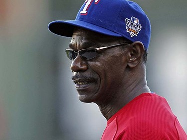 Texas Rangers manager Ron Washington may have male pattern baldness, but the hair on his upper lip continues to grow. (REUTERS/Robert Galbraith)