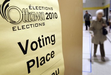 Oct 25/2010 Voters voting at the Le Patro Community Centre in Ottawa Monday.   Tony Caldwell/Ottawa Sun