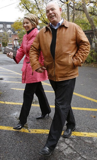 Oct 25/2010  Ottawa Mayor Larry O'Brien and his wife Colleen arrive to cast their ballot at  the Routhier Community Centre in Ottawa Monday.   Tony Caldwell/Ottawa Sun