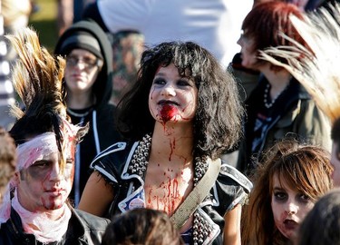 Hundreds of people took part in the fourth annual "Zombie Walk" through downtown Ottawa on Saturday. October 23,2010 (Errol McGihon/The Ottawa Sun)
