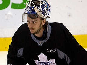 Maple Leafs goaltender Jonas Gustavsson. (Dave Thomas/Toronto Sun)