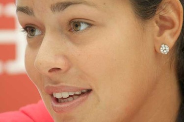 In this file photo, Ana Ivanovic speaks during the Qatar Telecom German Open in Berlin on May 5, 2008.  (WENN.com)