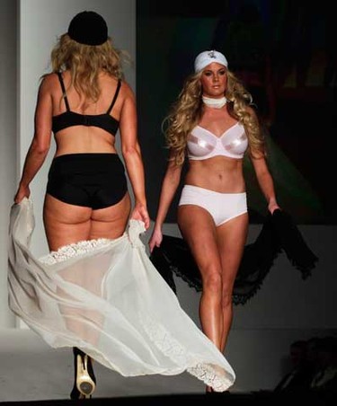 Models present creations for Berelli Curves during the Sydney Fashion Festival at Sydney Town Hall on Aug. 27, 2010.  (REUTERS)