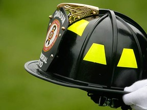 A black helmet representing fallen firefighters. (QMI file photo)