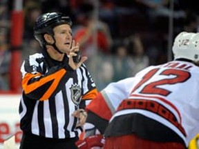 After 30 years in the NHL, referee Kerry Fraser is putting down the hairspray and hanging up his whistle. (Eric Bolte/QMI Agency)
