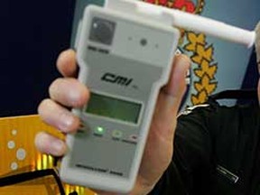 A screening device used to measure blood alchohol levels, also known as a breathalyzer. (Sun file photo)