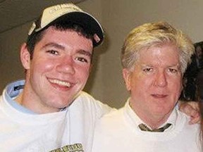 Former Leafs GM Brian Burke and his son Brendan Burke, seen in this file photo.
