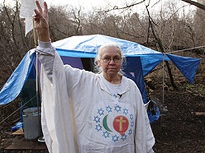 The Peace Lady lived in the woods under a tarp for more than 25 years. Pauline Davis Murphy, 74, passed away April 12. (Craig Robertson/Sun Media)