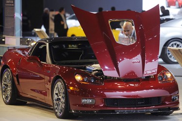 A Chevrolet Corvette ZR1 is on display at the LA Auto show in Los Angeles December 3, 2009. REUTERS/Phil McCarten